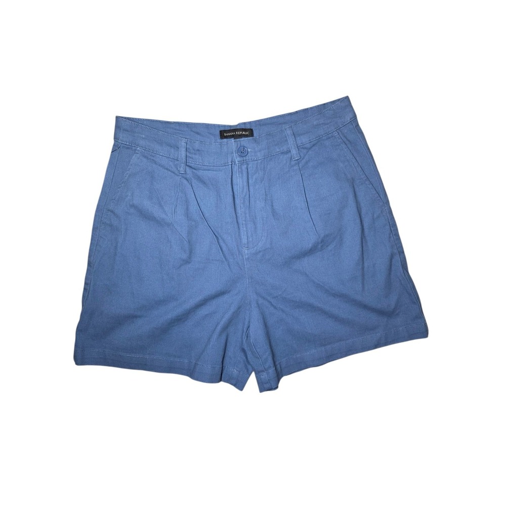 Banana Republic Blue Pleated Chino Shorts High Rise Women's 8/10 NWT